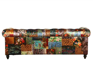 Winston Chesterfield Patchwork 3 Seater Sofa - Leopard at online8 furniture store Auckland