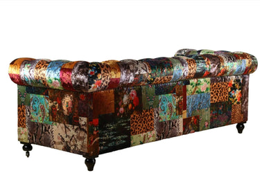 Winston Chesterfield Patchwork 3 Seater Sofa - Leopard at online8 furniture store Auckland