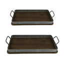 Wood/Metal Trays Set/2 at online8 furniture store Auckland