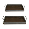 Wood/Metal Trays Set/2 at online8 furniture store Auckland