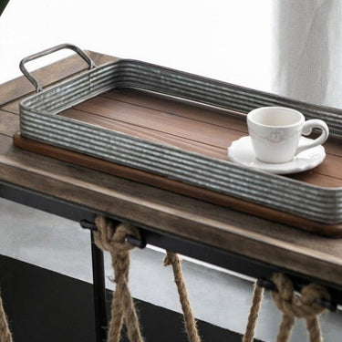 Wood/Metal Trays Set/2 at online8 furniture store Auckland