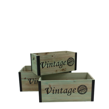 Wooden Box vintage Set of 3 at online8 furniture store Auckland