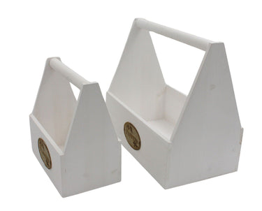 Wooden Flower Boxes with Handles Set/2 at online8 furniture store Auckland