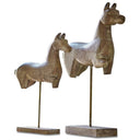 Wooden Horse Statue Set/2 at online8 furniture store Auckland