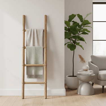 Wooden Ladder with Rope finish -  143cm at Online8 Furniture Auckland NZ