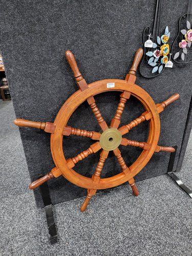Wooden Ships Wheel 92cm at online8 furniture store Auckland