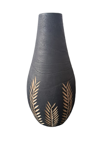 Wooden Vase with Carved Fern at Online8 Furniture Auckland NZ