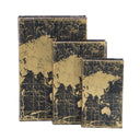 World Map Book Boxes Set of 3 at online8 furniture store Auckland