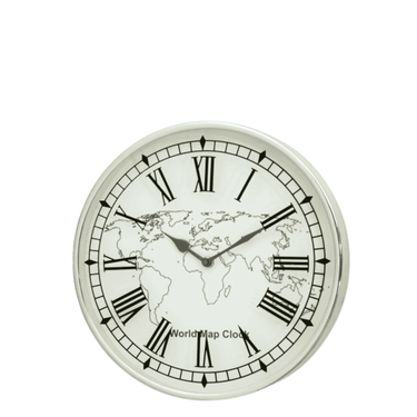 World Map Wall Clock at online8 furniture store Auckland