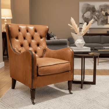 Wrexham Aged Leather Club Chair at online8 furniture store Auckland
