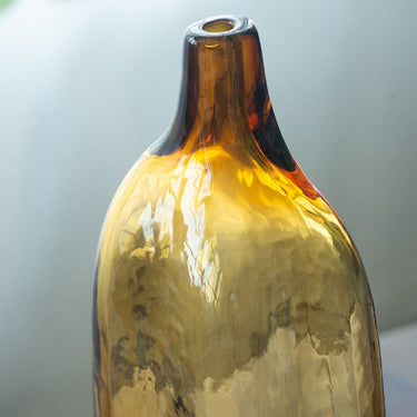 Yellow Glass Bottle Vase at Online8 Furniture Auckland NZ