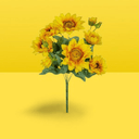 Yellow Sunflower Stems 9 Heads at online8 furniture store Auckland