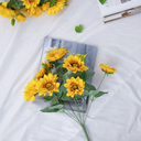 Yellow Sunflower Stems 9 Heads at online8 furniture store Auckland