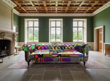 Yorkshire Chesterfield Patchwork 3 Seater Sofa at online8 furniture store Auckland