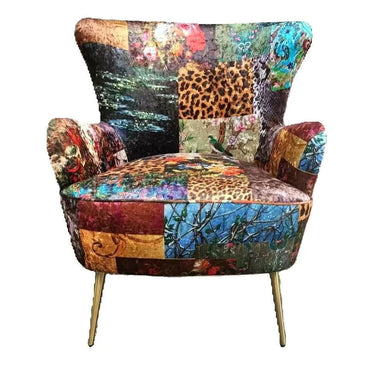 Yorkshire Patchwork Armchair - Leopard at online8 furniture store Auckland