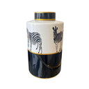 Zebra Decorative Vases with Lid Set/2 at online8 furniture store Auckland
