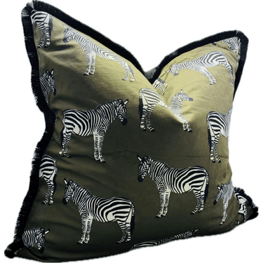 Zebra Print Cushion Cover - Green at Online8 Furniture Auckland NZ