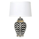 Zebra Print Table Lamp with White Shade at online8 furniture store Auckland