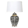 Zebra Print Table Lamp with White Shade at online8 furniture store Auckland