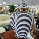 Zebra Print Table Lamp with White Shade at online8 furniture store Auckland