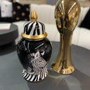 Zebra Temple Jar 38cm at online8 furniture store Auckland