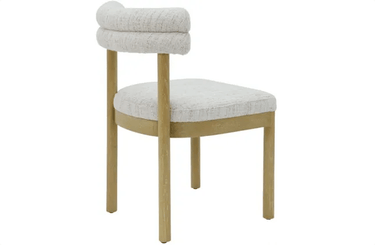 Zia Linen & Oak Dining Chair - Grey Fleck at online8 furniture store Auckland