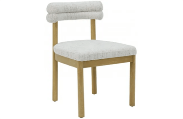 Zia Linen & Oak Dining Chair - Grey Fleck at online8 furniture store Auckland
