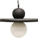 Zina Wooden Pendant Light - Black Sandblast at online8 furniture store Auckland