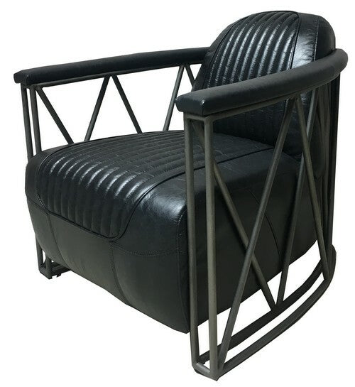 Rider Leather Armchair - Belon Black