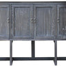 4 Door Hall Table with Metal Base Oak/Iron at online8 furniture store Auckland