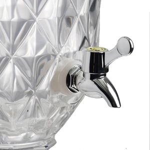 Glass Drink Dispenser - Diamond Pattern