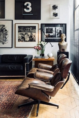 Eames chair & footstool vintage cigar