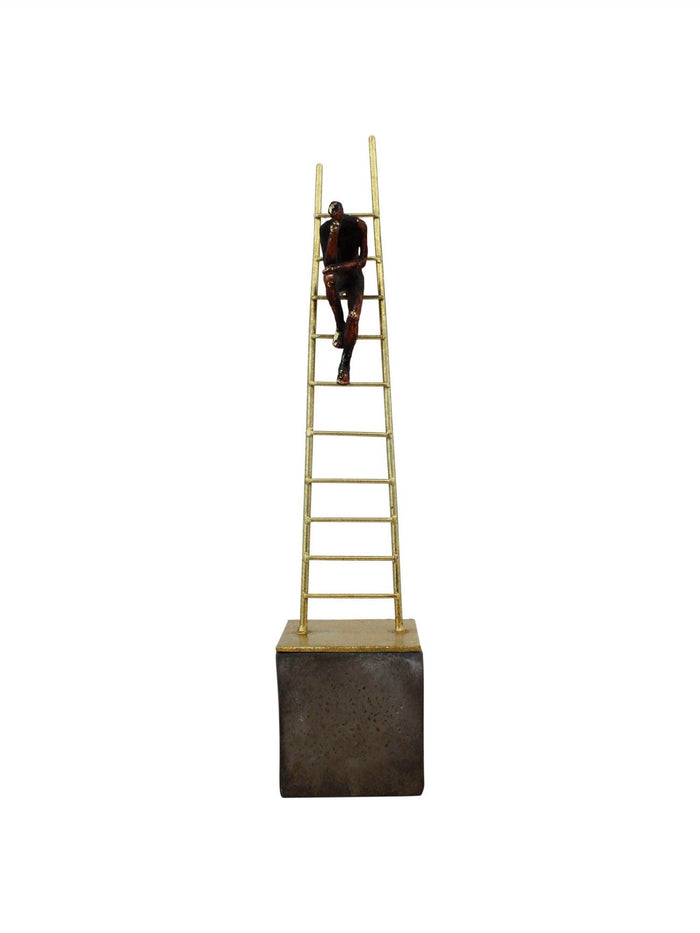Man Sitting on Ladder