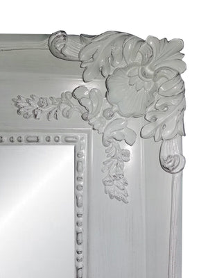 White Ornate Bevelled Mirror Large