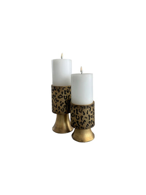 Leopard Design Candle Holder Small
