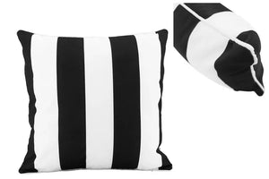 Outdoor Stripe Black Cushion 50x50cm