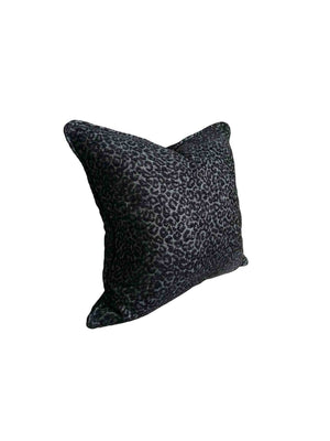 Black Leopard Design Cushion Cover with Self Piping
