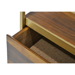 Malibu Bedside Table With Brass Strip