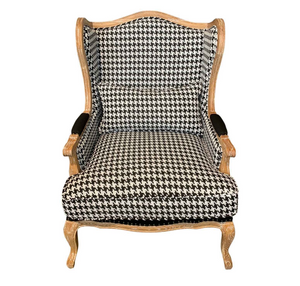 Houndstooth Black & White Occasional Chair