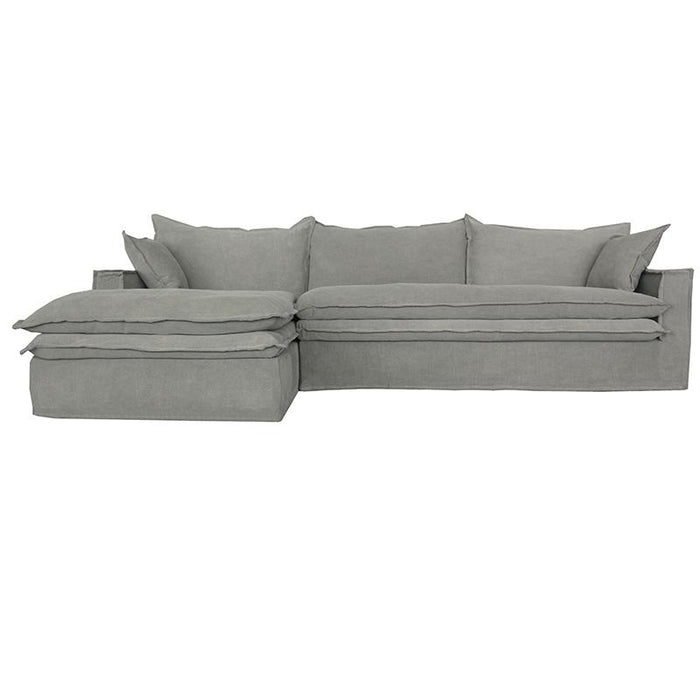 Orlando Slip Cover Sofa with Chaise - Grey