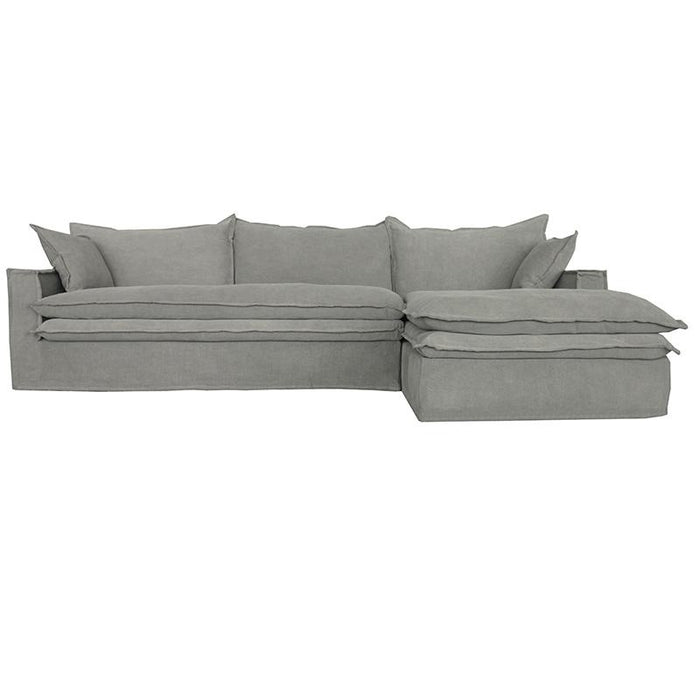 Orlando Slip Cover Sofa with Chaise - Grey