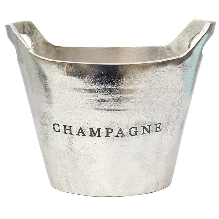 Champagne Bucket Aluminium Silver Oval