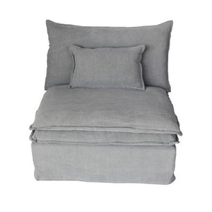 Malta Double Cushion Sectional Middle 1 Seater - Grey