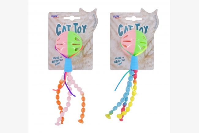 Cat ball bell toy 2 assorted