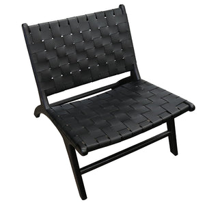London Lazy Leather Chair Black