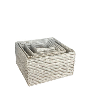 Rattan Stacking Boxes S/4