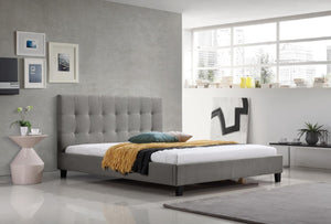 Serenity Queen Slat Bed - Grey