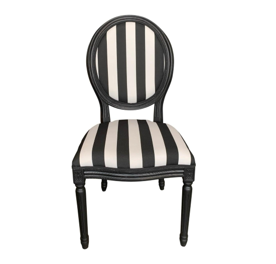 Striped Design Balloon Back Dining Chair