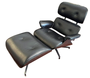 Eames Chair & Footstool - Belon Black