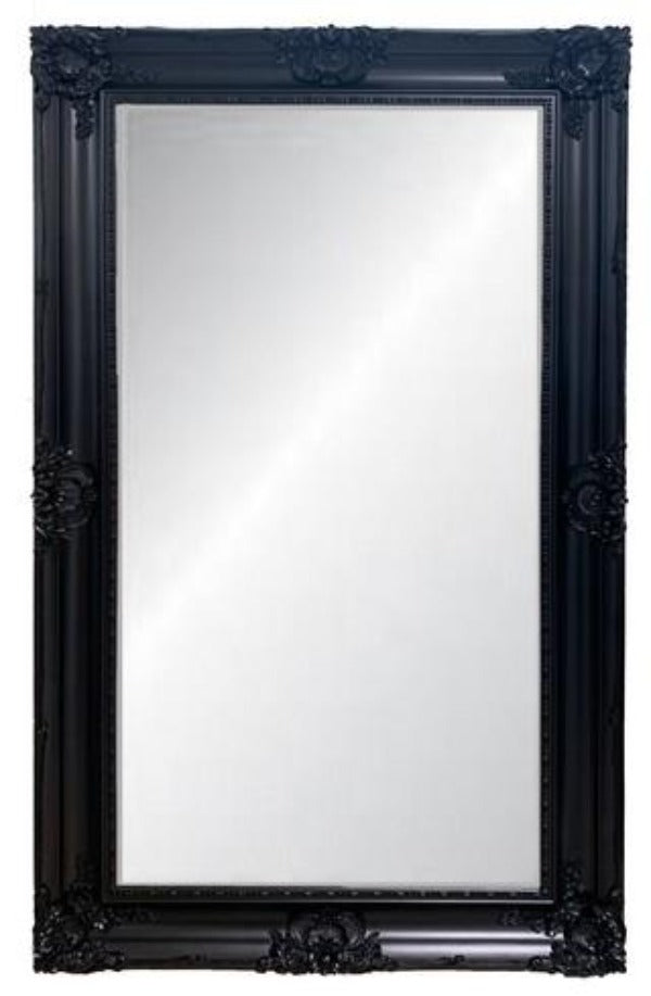 Ornate Bevelled Wall Mirror – Black